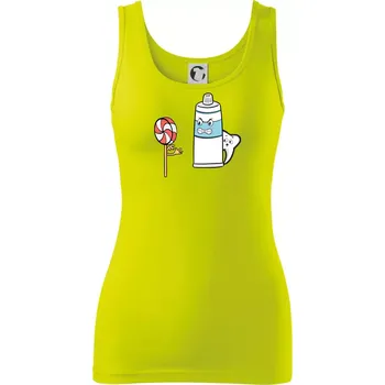 Dámské tričko Lízátko pasta zuby - Dámské tílko - M ( Limetková )