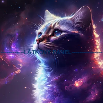 Látkový panel - Kočka - KČ-170 Velikost: 15x15cm, Materiál: Kočárkovina