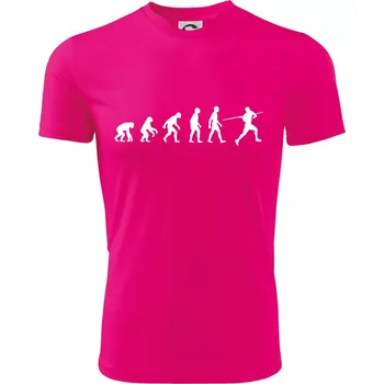 Evoluce hod oštěpem - Dětské triko sportovní (dresovina) - 158 cm/12 let ( Neon Pink )