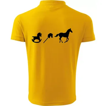 Pánská košile Evoluce koně - Polokošile pánská Pique Polo 203 - M ( Žlutá )