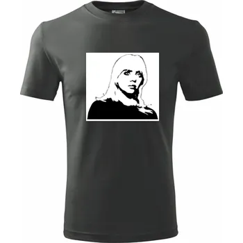 Pánské tričko Grafitové tričko Billie Eilish - barva antracit - velikost S