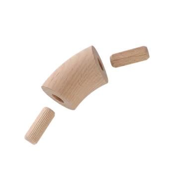 Zábradlí Dřevěný spojovací oblouk (ø 42 mm / 45°), materiál: buk, broušený povrch bez nátěru