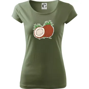 Dámské oblečení Kokos - Dámské triko Pure - M ( Khaki )