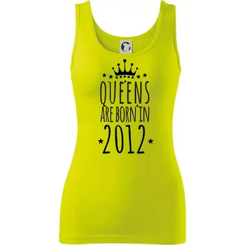 Dámské tričko Queens are born in 2012 - Dámské tílko - XL ( Limetková )