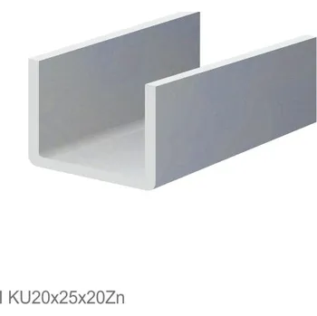 Stavební profil U-profil 20x25x20x2 mm, žárově zinkovaný, hladký L = 3000mm 6m