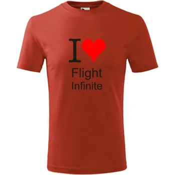 Červené dětské tričko I love Flight Infinite - barva červená - velikost 10let