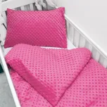 Dětské povlečení do postýlky Minky 3D puntíky MKP-020 Růžovo fialové Do postýlky 90x140 a 40x60 cm