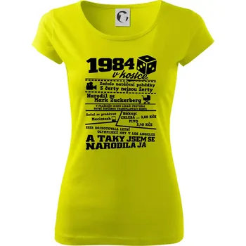 Dámské tričko 1984 v kostce - Dámské triko Pure - S ( Limetková )