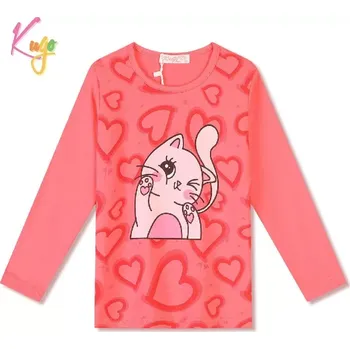 Dívčí tričko Dívčí tričko dlouhý rukáv Kugo FT1210 světle růžové