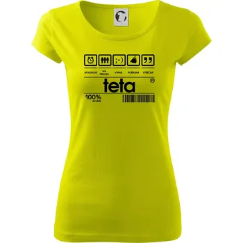 Čárový kód teta - Dámské triko Pure - XS ( Limetková )