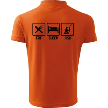 Pánská košile Rybaření - Eat sleep Fish - Polokošile pánská Pique Polo 203 - 3XL ( Oranžová )