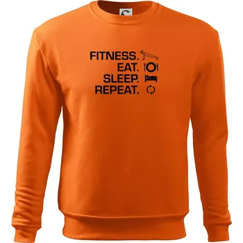 Pánská mikina Fitness Eat Sleep Repeat - Mikina Essential pánská - S ( Oranžová )