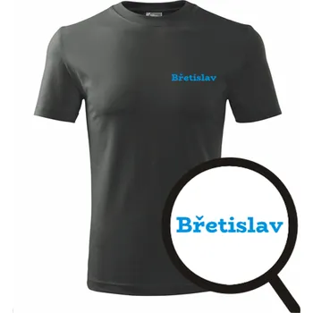 Grafitové tričko Břetislav - tričko se jménem - dárek pro Břetislava - barva antracit - velikost XL