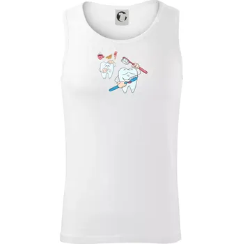 Zubařské tričko - kartáček a jídlo - Tílko pánské Core - M ( Bílá )