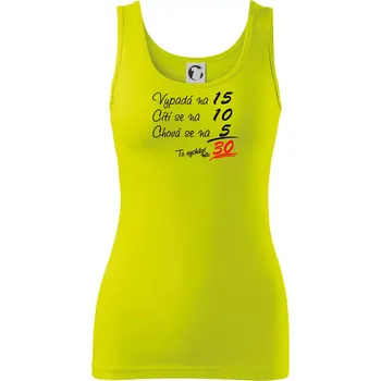 Dámské tričko Vypadá, cítí se, chová se - 30 let - Dámské tílko - L ( Limetková )