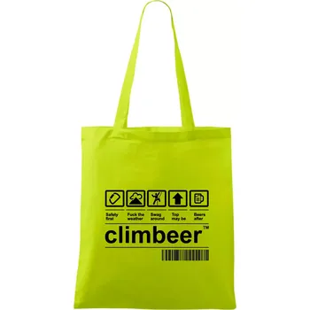 Čárový kód - Climbeer - Taška bavlněná - 42 x 38 cm ( Limetková )