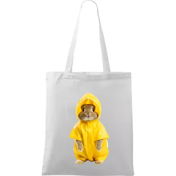 Králík v pláštěnce - Taška bavlněná - 42 x 38 cm ( Bílá )