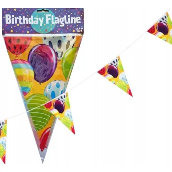 Girlanda lanko s vlajkami balónky narozeniny 6 m 15ks