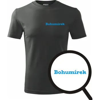 Pánské tričko Grafitové tričko Bohumírek - tričko se jménem - barva antracit - velikost XXL