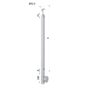 Zábradlí Nerezový sloupek, boční kotvení, pro síť