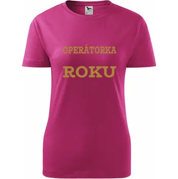 Purpurové dámské tričko operátorka roku - dárky pro zaměstnance - barva purpurová - velikost XXL