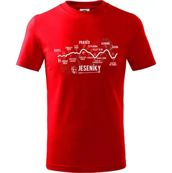 Profil Jeseníky - Tričko dětské bavlněné - 98 cm / 2 roky ( Červená )