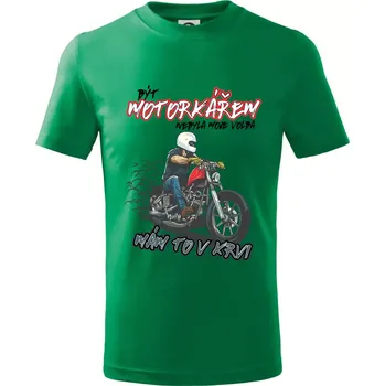 Být motorkářem nebyla moje volba cesťák - Tričko dětské bavlněné - 98 cm / 2 roky ( Středně zelená )