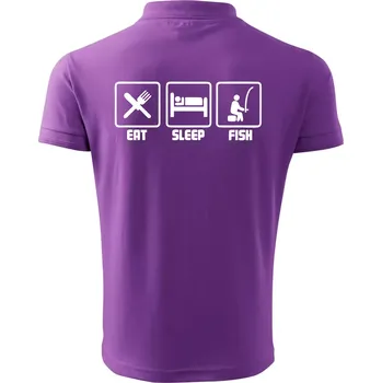 Pánská košile Rybaření - Eat sleep Fish - Polokošile pánská Pique Polo 203 - S ( Fialová )