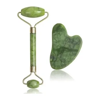 Make-up Zoë Ayla Gua Sha Therapy Jade and Gua Sha Set Obličejový váleček