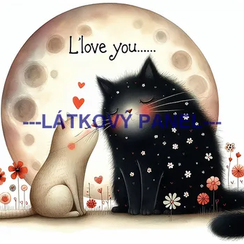 Látkový panel - Kočka - KČ-188 Velikost: 35x35cm, Materiál: Úplet