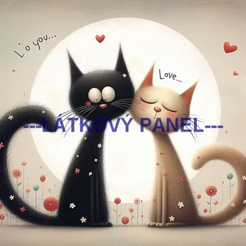 Látkový panel - Kočka - KČ-179 Velikost: 30x30cm, Materiál: Bavlna