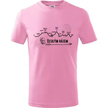 Chlapecké tričko Profil - z Jičína do Turnova - Tričko dětské bavlněné - 122 cm/6 let ( Růžová )