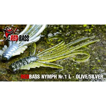 Umělá nástraha Nymfa REDBASS L - Olive / Silver / 80mm - 1ks
