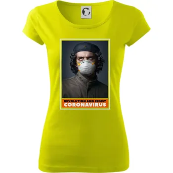 Dámské tričko Corona Revolution and resist - Dámské triko Pure - L ( Limetková )