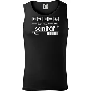 Čárový kód sanitář - Tílko pánské Core - S ( Černá )