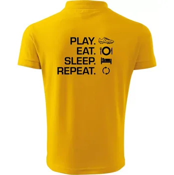 Pánská košile Play Eat Sleep Repeat fotbal - Polokošile pánská Pique Polo 203 - XL ( Žlutá )