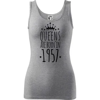 Dámské tričko Queens are born in 1957 - Dámské tílko - S ( Tmavě šedý melír )