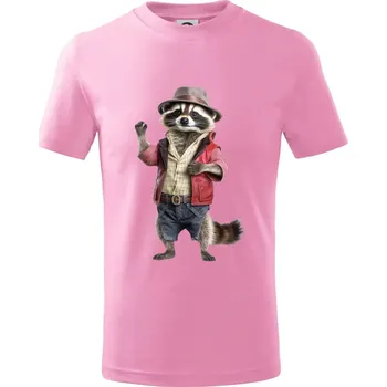 Mýval v košili - Tričko dětské bavlněné - 98 cm / 2 roky ( Růžová )