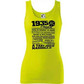 Dámské tričko 1935 v kostce - Dámské tílko - XS ( Limetková )