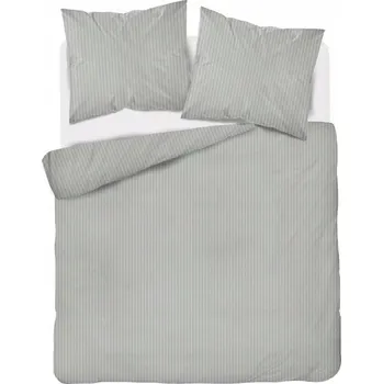 Povlečení Povlečení damašek 180x200 světle šedé jednobarevné proužky 1cm Pure