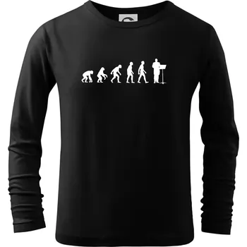 Evoluce sbormistr zepředu - Triko dětské Long Sleeve - 146 cm/10 let ( Černá )