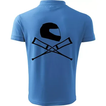 Pánská košile Silniční helma / berle - Polokošile pánská Pique Polo 203 - XL ( Azurově modrá )