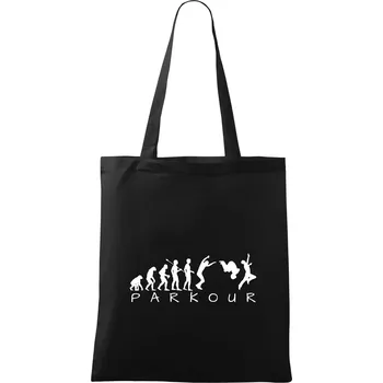 Nákupní taška Parkour evoluce - Taška bavlněná - 42 x 38 cm ( Černá )