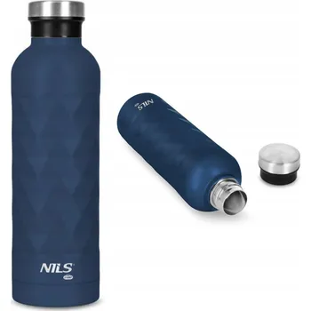 Ocelová láhev 750ml modrá BPA free těsná a elegantní NILS CAMP