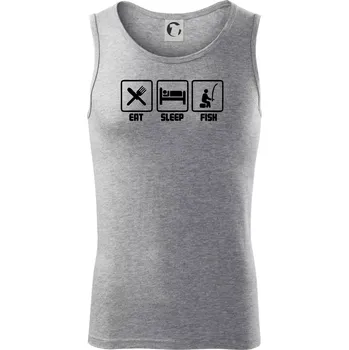Rybaření - Eat sleep Fish - Tílko pánské Core - L ( Tmavě šedý melír )