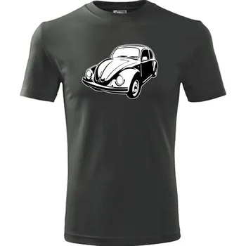 Grafitové tričko s VW Broukem - tričko brouk - barva antracit - velikost XXL