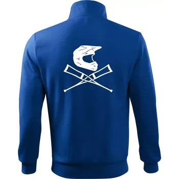 Pánská mikina Cross helma / berle - Mikina bez kapuce Adventure - L ( Královská modrá )