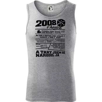 2008 v kostce - Tílko pánské Core - L ( Tmavě šedý melír )