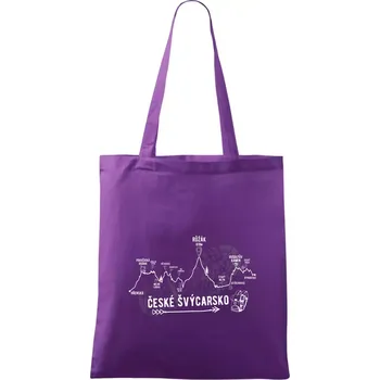 Nákupní taška Profil České Švýcarsko - Taška bavlněná - 42 x 38 cm ( Fialová )