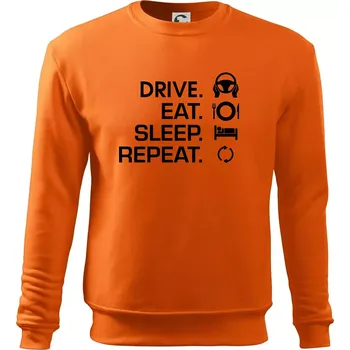 Pánská mikina Drive eat sleep repeat - Mikina Essential pánská - XL ( Oranžová )